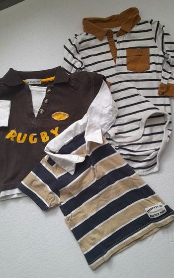 Lot 2 t-shirt + 1 body habillé 9-12 mois