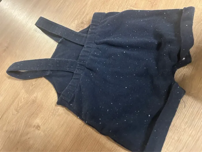 Salopette short bleu marine tacheté - photo numéro 5