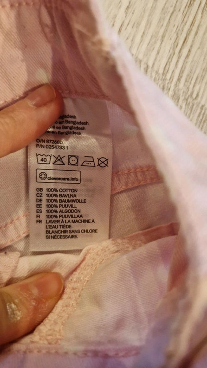 Salopette courte rose pale à pois blanc H&M 🌸 12/18 mois - photo numéro 3