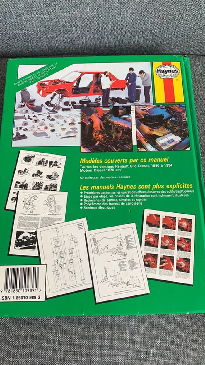 Manuel d'entretien clio rl rn rt diesel / Haynes 1989 - photo numéro 2