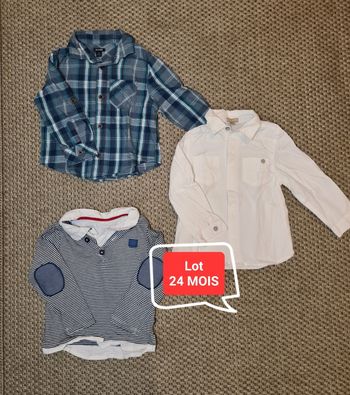 Lot de 3 chemises et polos manches longues - 24 mois