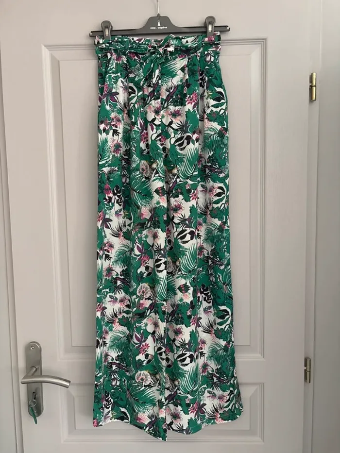 Pantalon fluide IKKS Women imprimé tropical – Taille 36