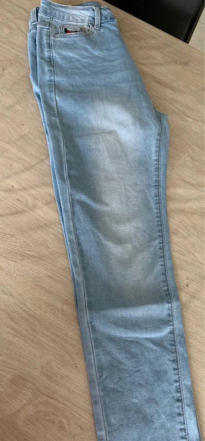 Jean clair slim brodé papillons taille haute - photo numéro 6