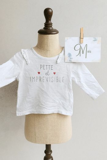 T-shirt blanc manche longue - 9mois - Orchestra