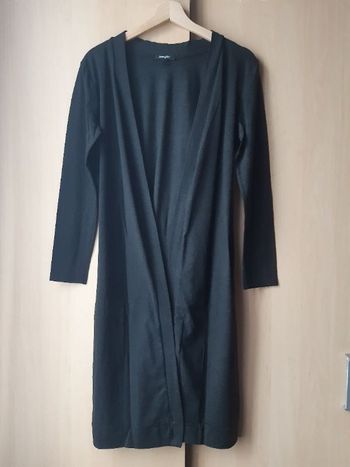 Gilet longue gris foncé Jennyfer