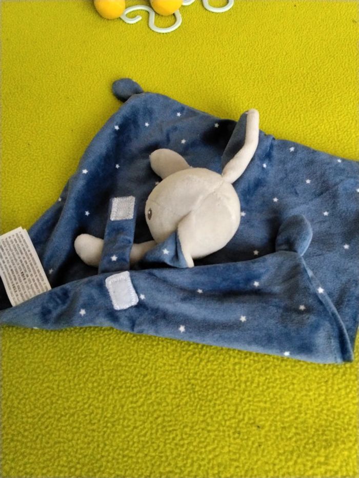 Doudou Lapin bleu étoilé - photo numéro 3