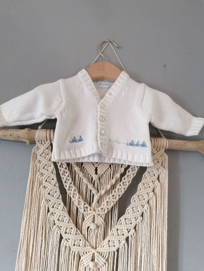 Gilet manches longues, coton, jacadi, 3mois - photo numéro 1