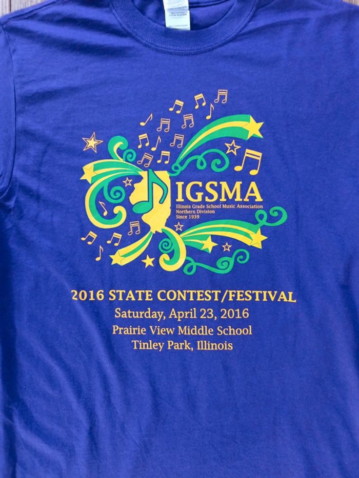 T-shirt festival vintage Illinois grade school music IGSMA 2016 S - photo numéro 2