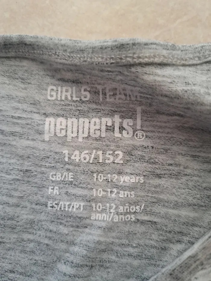 Tee shirt manches longues gris chiné 10/12 ans 👧 Pepperts en TBE - photo numéro 2