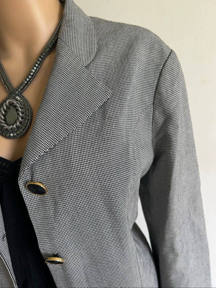 Blazer vichy noir et blanc La City taille 3 jamais porté - photo numéro 4