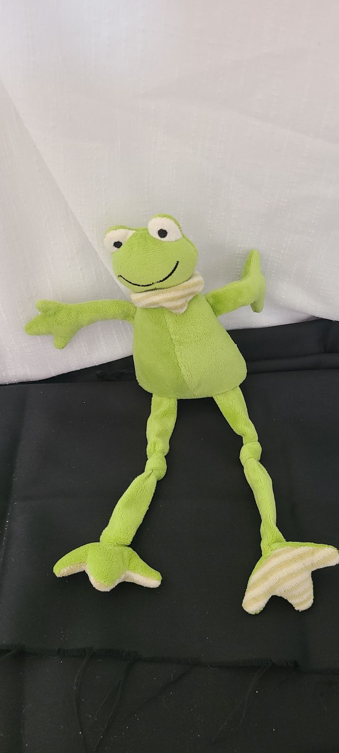 Peluche grenouille LES PETITES MARIE verte 30 cm - photo numéro 4