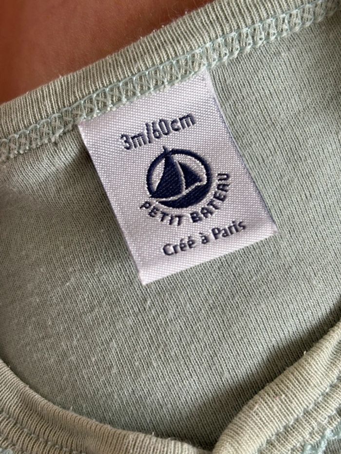 Pyjama été vert Petit Bateau 3 mois - photo numéro 5