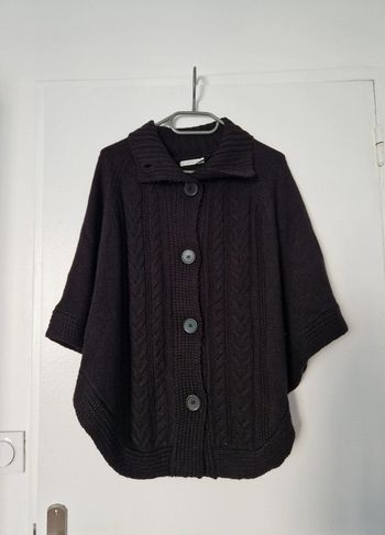 Poncho noir femme