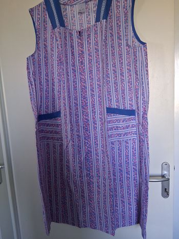 Blouse de cuisine vintage rose et bleu " t- 56" neuf