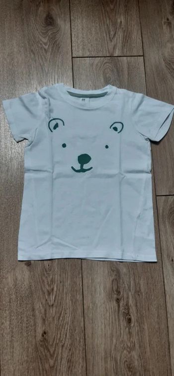 Tee-shirt MC h&m blanc 98 cm en très bon état