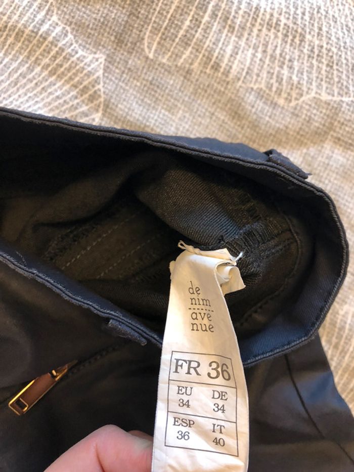 Mini jupe denim effet enduit T36 - photo numéro 3