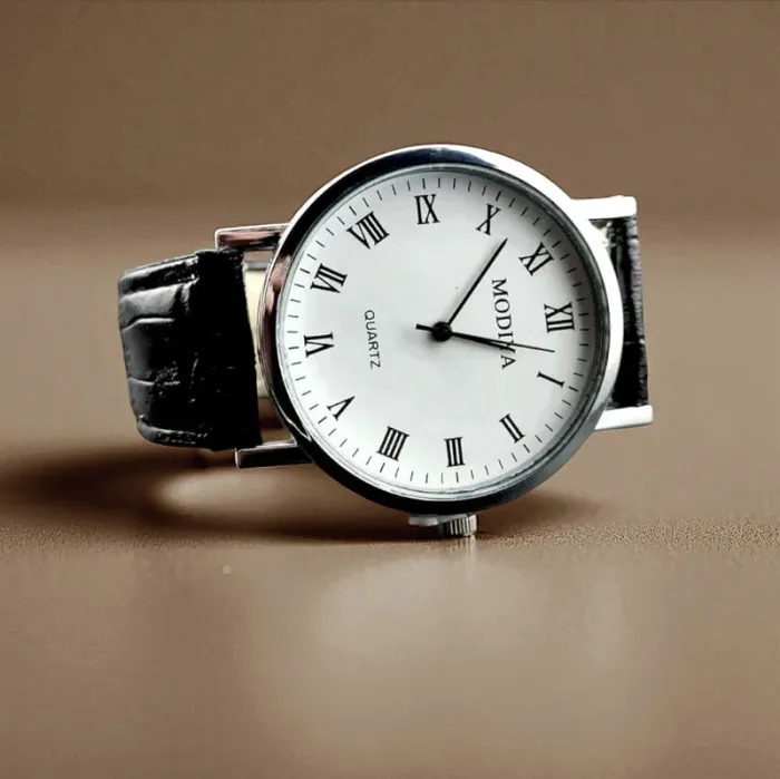 Montre noire et blanche men, style vintage - photo numéro 2