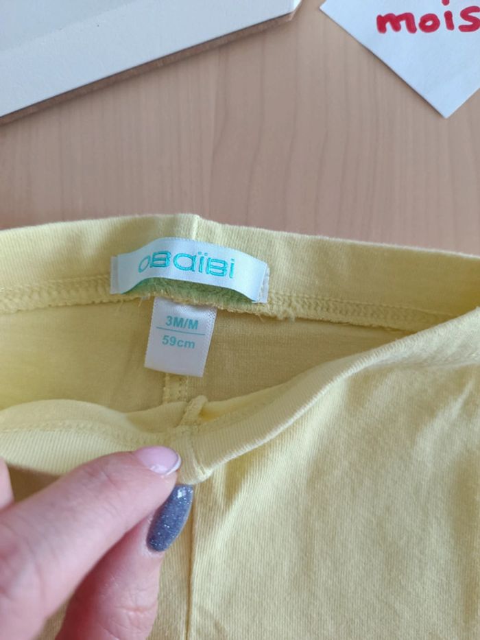 Legging jaune 3 mois obaibi - photo numéro 3