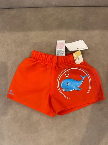 Short de bain neuf avec étiquette, 6 mois, colorie orange