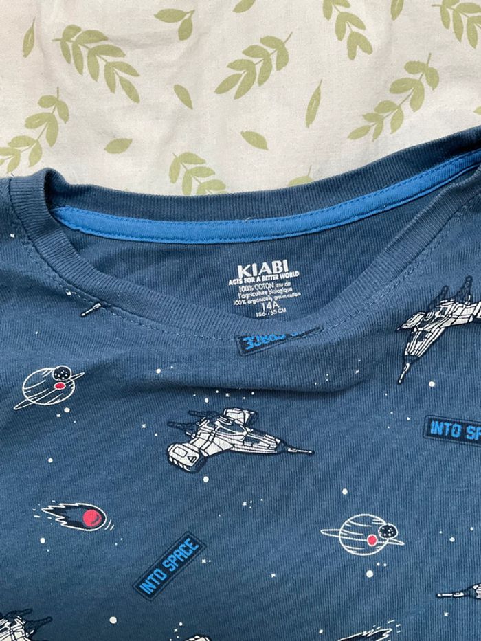 pyjama 2 pièces en coton marine motifs espace 14 ans kiabi - photo numéro 7