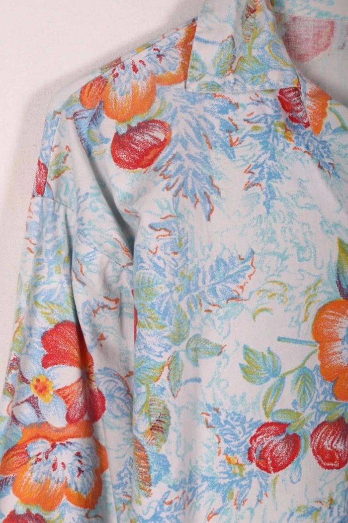 Chemise vintage 80-90's en coton motif fleuri (#250017) - photo numéro 4