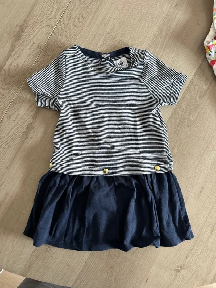 Robe manches courtes marinière Petit Bateau