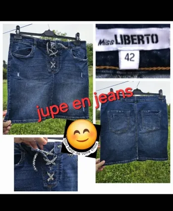 Jupe en jean t42 liberto femme bleu