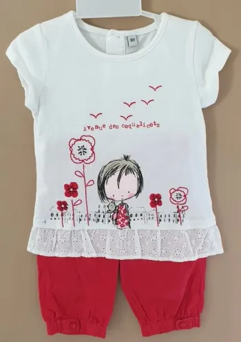 Ensemble coquelicot 18 mois