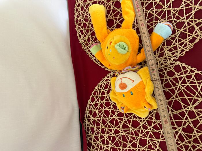 Lion POMMETTE doudou jaune orange - photo numéro 3