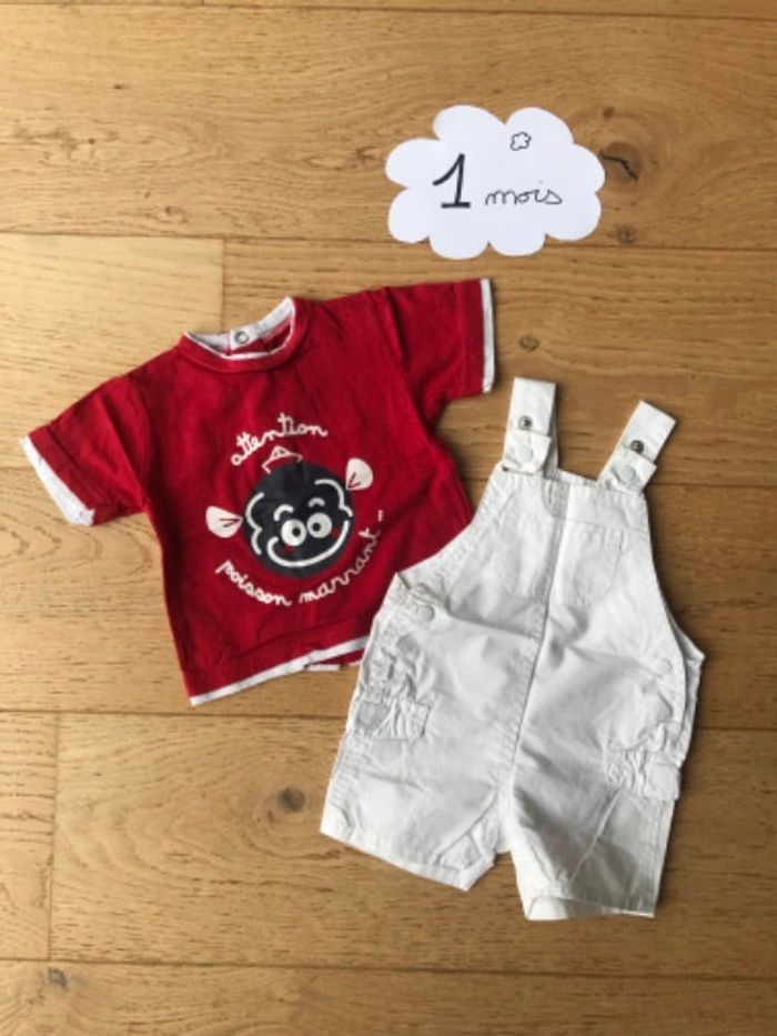 Ensemble salopette tee-shirt 1 mois