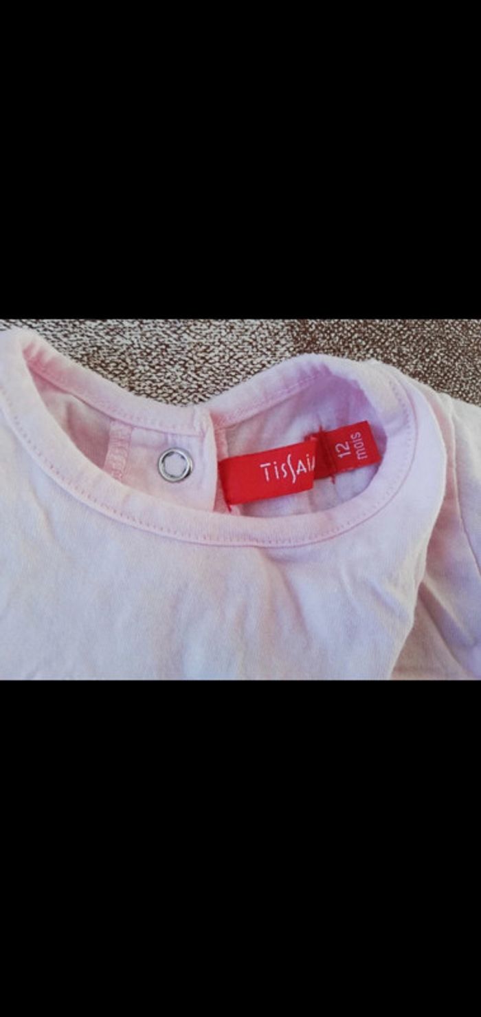 Robe rose manches courtes chat 12 mois tissaia - photo numéro 2