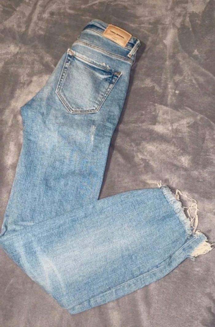 Jean slim bleu clair Zara femme XXS 32 - photo numéro 2