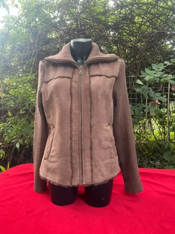 Veste marron doublée polaire IDPDT – Taille XL Automne