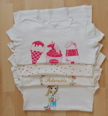 Lot de 4 t-shirts blancs fille 10 ans