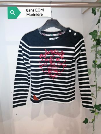 Tee-shirt marinière 8ans EOM elle est où la mer