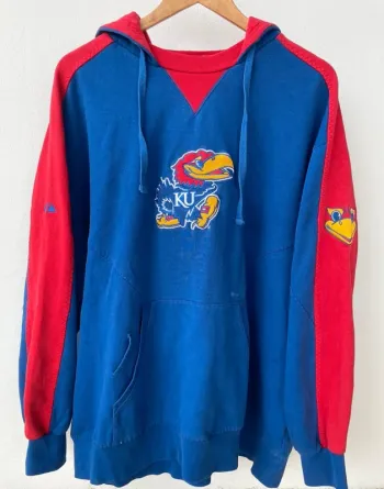 Rare Majestic vintage hoodie varsity US Sport Kansas University Men’s XL