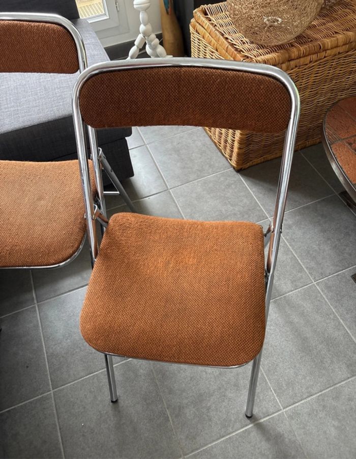Lot de 2 chaises pliantes Souvignet vintage des années 70 - photo numéro 8