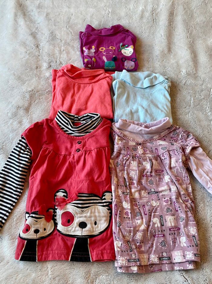 Lot de 5 hauts cols roulés 18mois