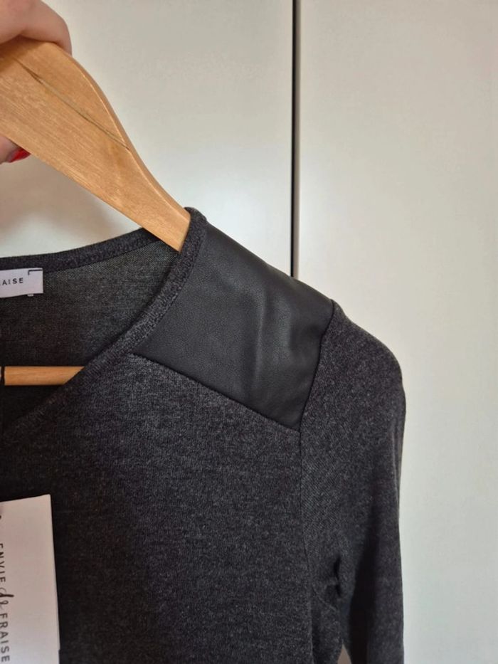 Robe grossesse gris pièce cuir Envie de fraise Taille 36 38 M - photo numéro 11