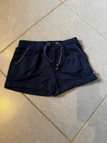 Short souple avec cordelette & 2 poches - Okaidi - Bleu marine & argenté - 6ans