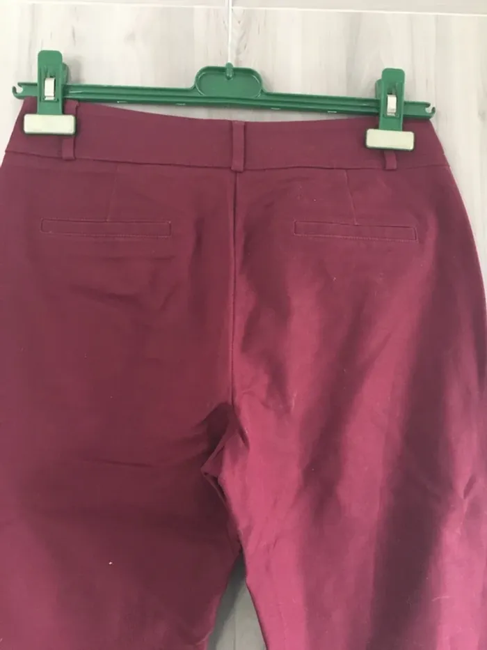 Pantalon cigarette bordeaux coupe 7-8 T.38 - photo numéro 4