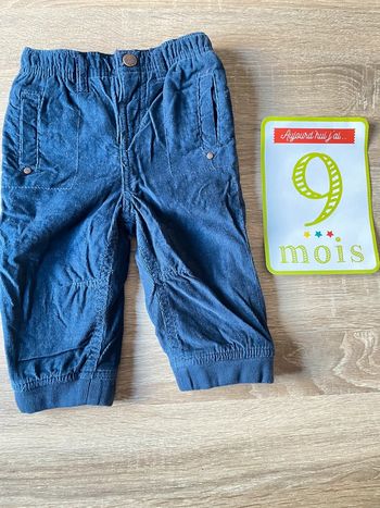 Pantalon velours côtelé t.9m