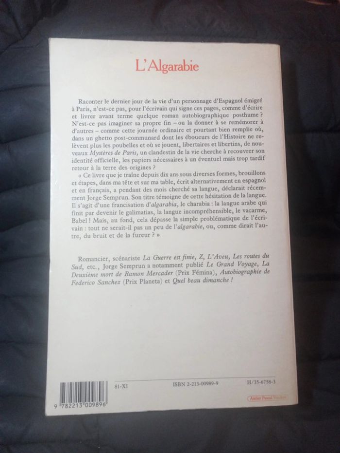 Jorge Semprun - L'Algarabie - photo numéro 2