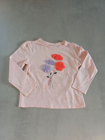 Tee-shirt manches longues rose comme neuf 4 ans La Halle