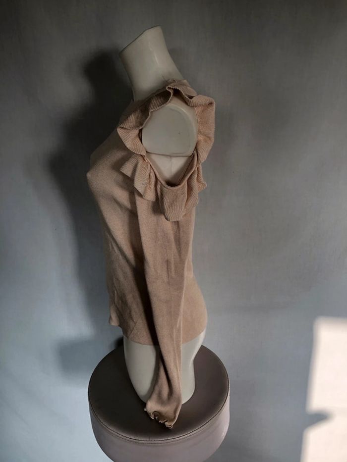 Haut rose pâle épaules dénudées volantées H&M bon état taille S / 36 38 - photo numéro 4