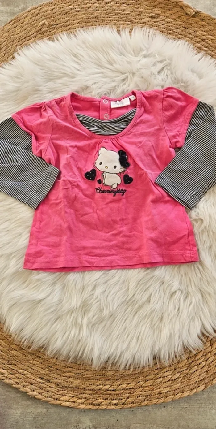 Lot de 6 tee shirts manche longue 18 mois fille - photo numéro 5