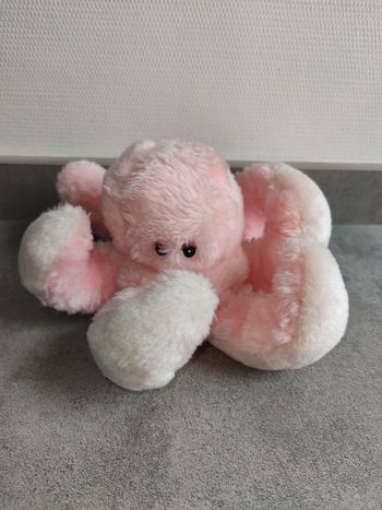 Peluche pieuvre rose vintage top bloom USA