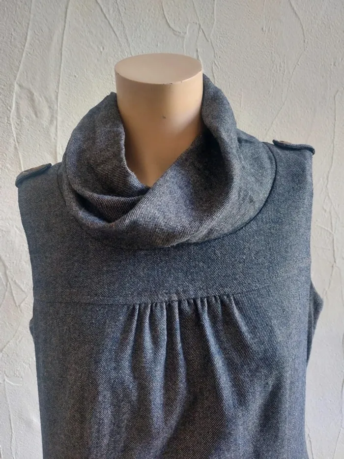 Robe grise élégante à col roulé Taille 38 - photo numéro 3