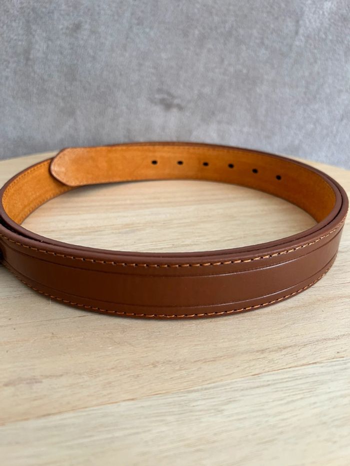 Ceinture en cuir marron taille 115 cm - photo numéro 2