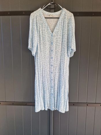 Robe chemise bleue pastel motif liberty monki